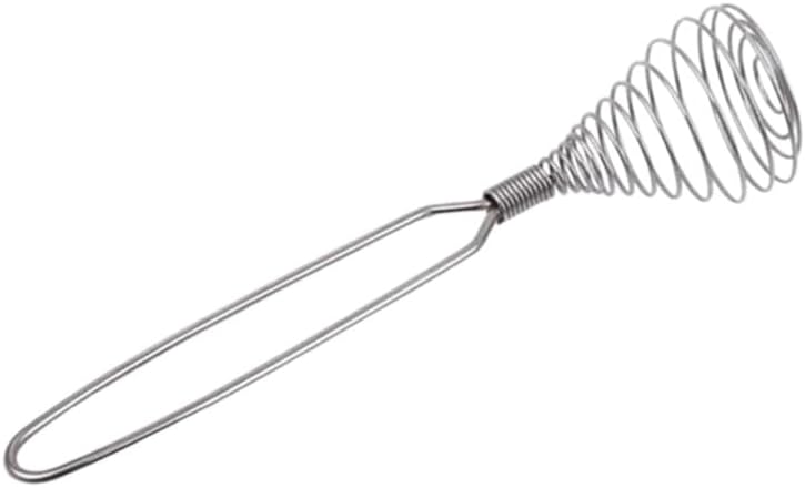 Mini French Spring Whisk, 7.56 Inch Silver Stainless Steel Spring Coil Whisk, Hand Eggbeater Egg Mixer Whisk Blender Stirring Beater
