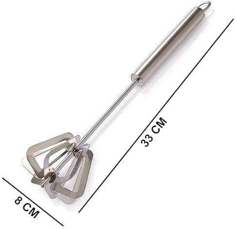 Power Free Hand Press Stainless Steel Egg Beater/Lassi/Butter Milk Maker/Mixer Hand Blender/Rawai, Frother, Stirring Hand Press Blender Pack of 1