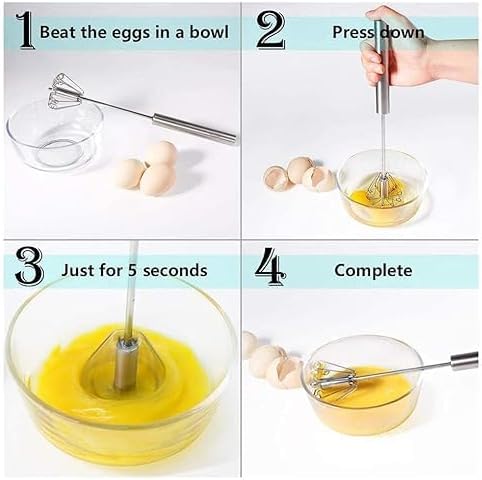 Power Free Hand Press Stainless Steel Egg Beater/Lassi/Butter Milk Maker/Mixer Hand Blender/Rawai, Frother, Stirring Hand Press Blender Pack of 1