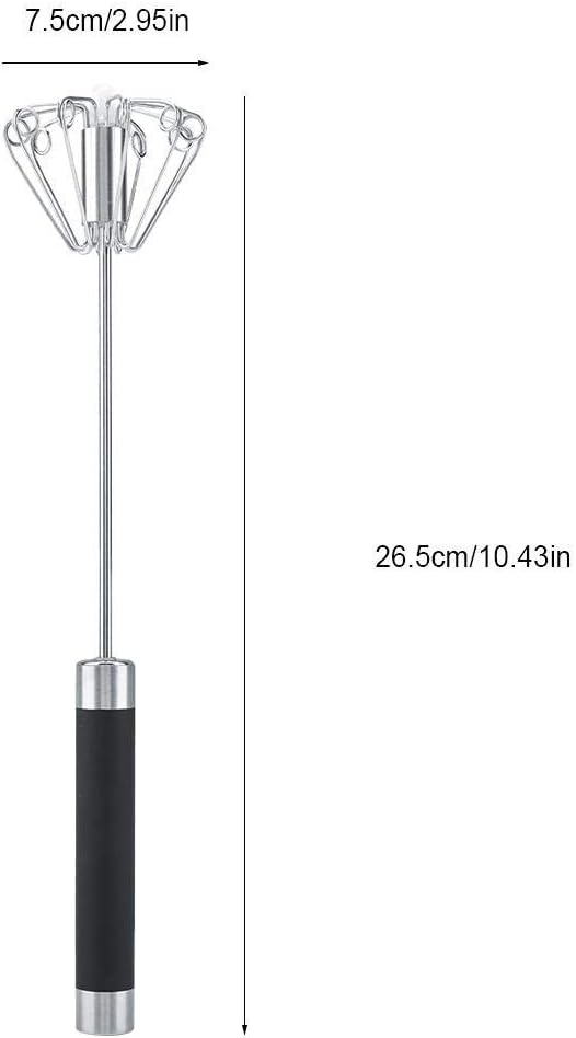 Fdit Egg Beater Rotatable Stainless Steel Whisk 26.5cm