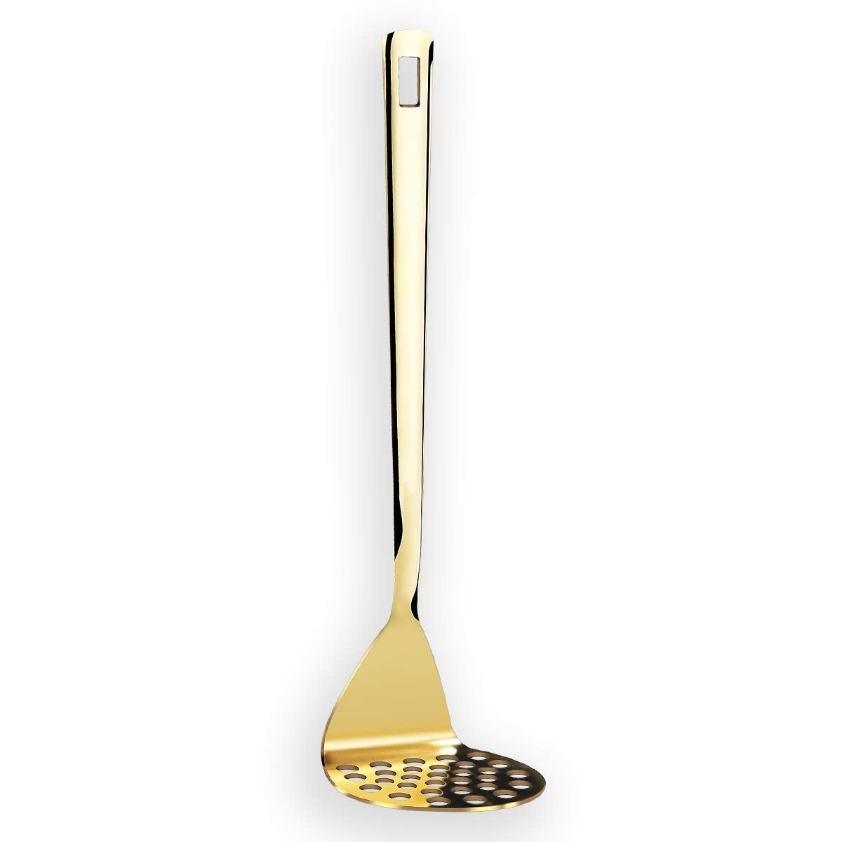 Gold Ladle, Berglander Stainless Steel Kitchen Ladle With Titainium Gold Plating, Soup Ladle, Cooking Ladle, Metal Soup Spoon For Cooking, Dishwasher Safe, Easy to Clean
