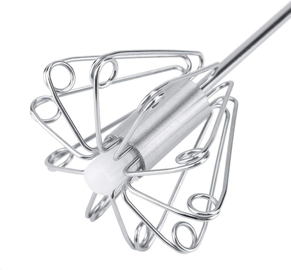 Fdit Egg Beater Rotatable Stainless Steel Whisk 26.5cm