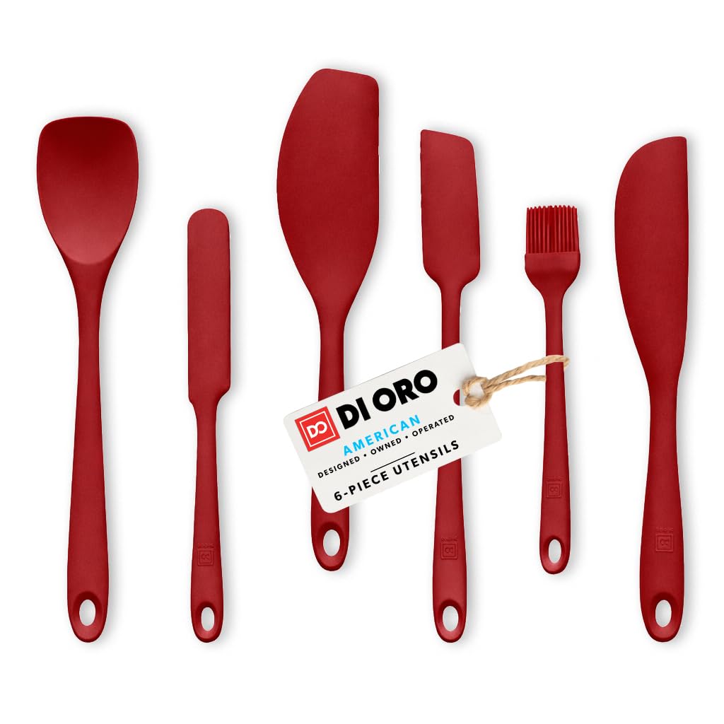 DI ORO Silicone Spatula Set - 600F Heat Resistant, 6-Pc Teal
