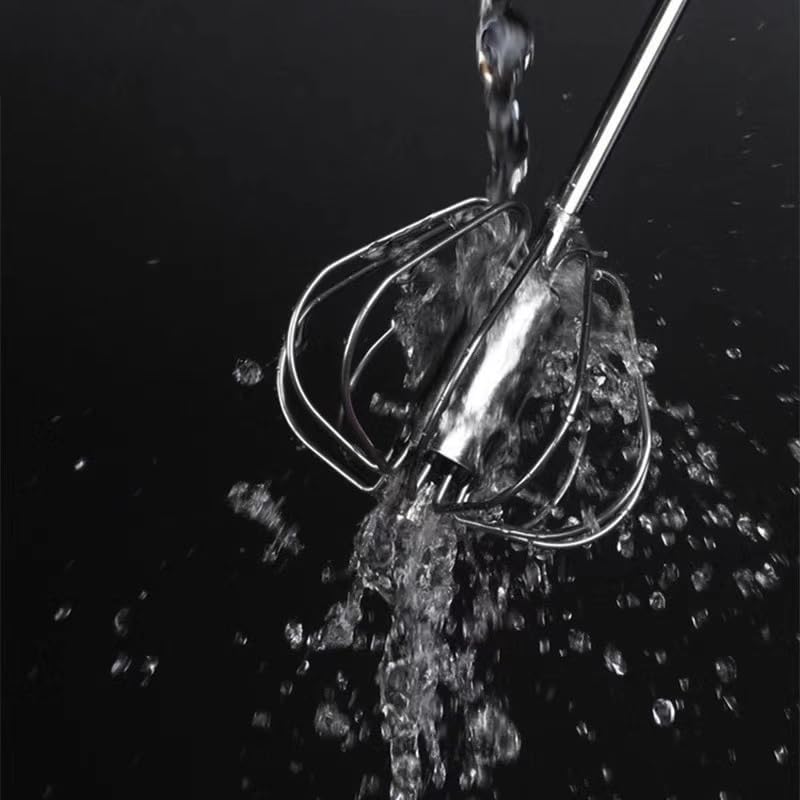 2 PCS Stainless Steel Semi-Automatic Whisk, Hand Push Rotary Whisk Blender, Versatile Milk Frother for Blending, Whisking, Stirring (12 Inch)