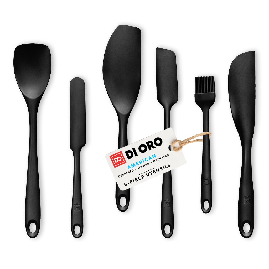 DI ORO Silicone Spatula Set - 600F Heat Resistant, 6-Pc Teal