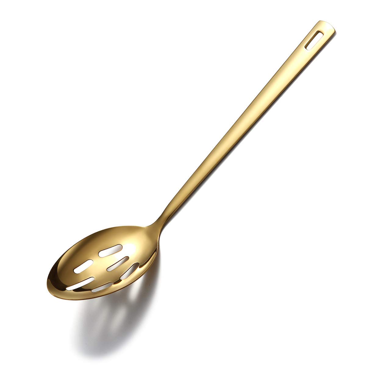 Gold Ladle, Berglander Stainless Steel Kitchen Ladle With Titainium Gold Plating, Soup Ladle, Cooking Ladle, Metal Soup Spoon For Cooking, Dishwasher Safe, Easy to Clean