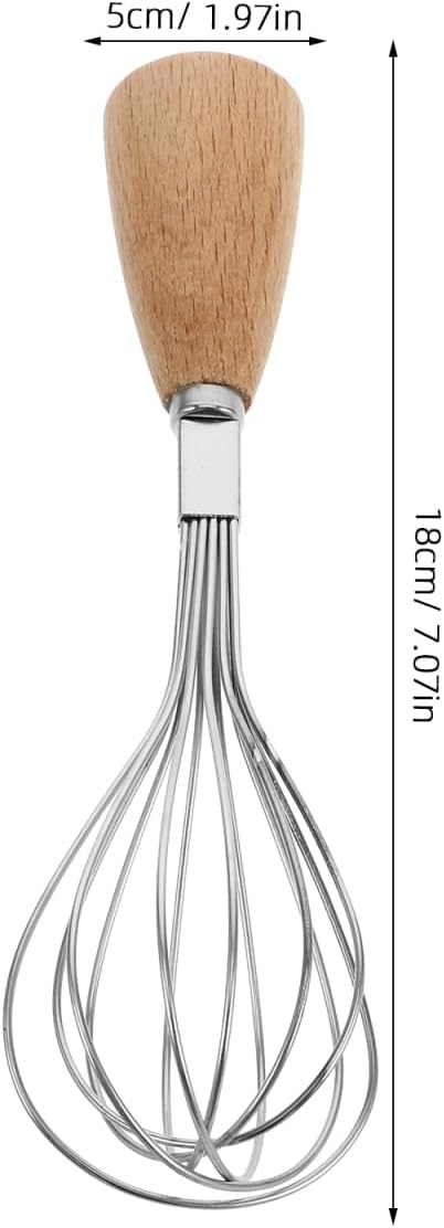 DECHOUS Small Wire Whisk for Cooking Manual Egg Beater Mixer Stainless Steel Whisking Tool for Beating Eggs Mixing Batter Stirring Sauces Kitchen Gadget 7.08 in