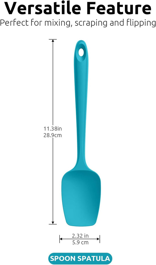 U-Taste Silicone Spoon Spatula Set of 3, 600°F Heat Resistant, Multicolor