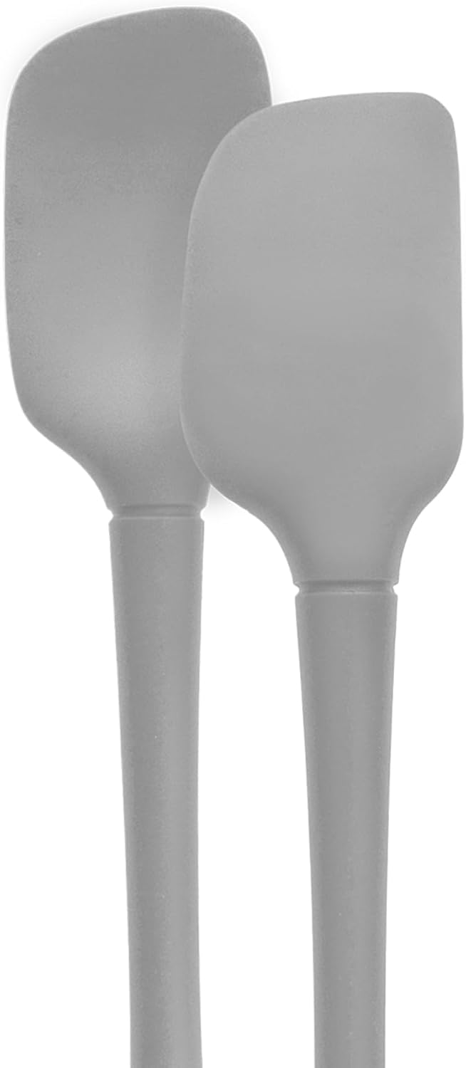 Tovolo Flex-Core Silicone Mini Spatula and Spoonula Set of 2, Oyster Gray