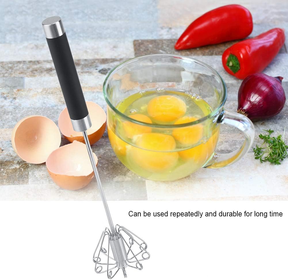 Fdit Egg Beater Rotatable Stainless Steel Whisk 26.5cm