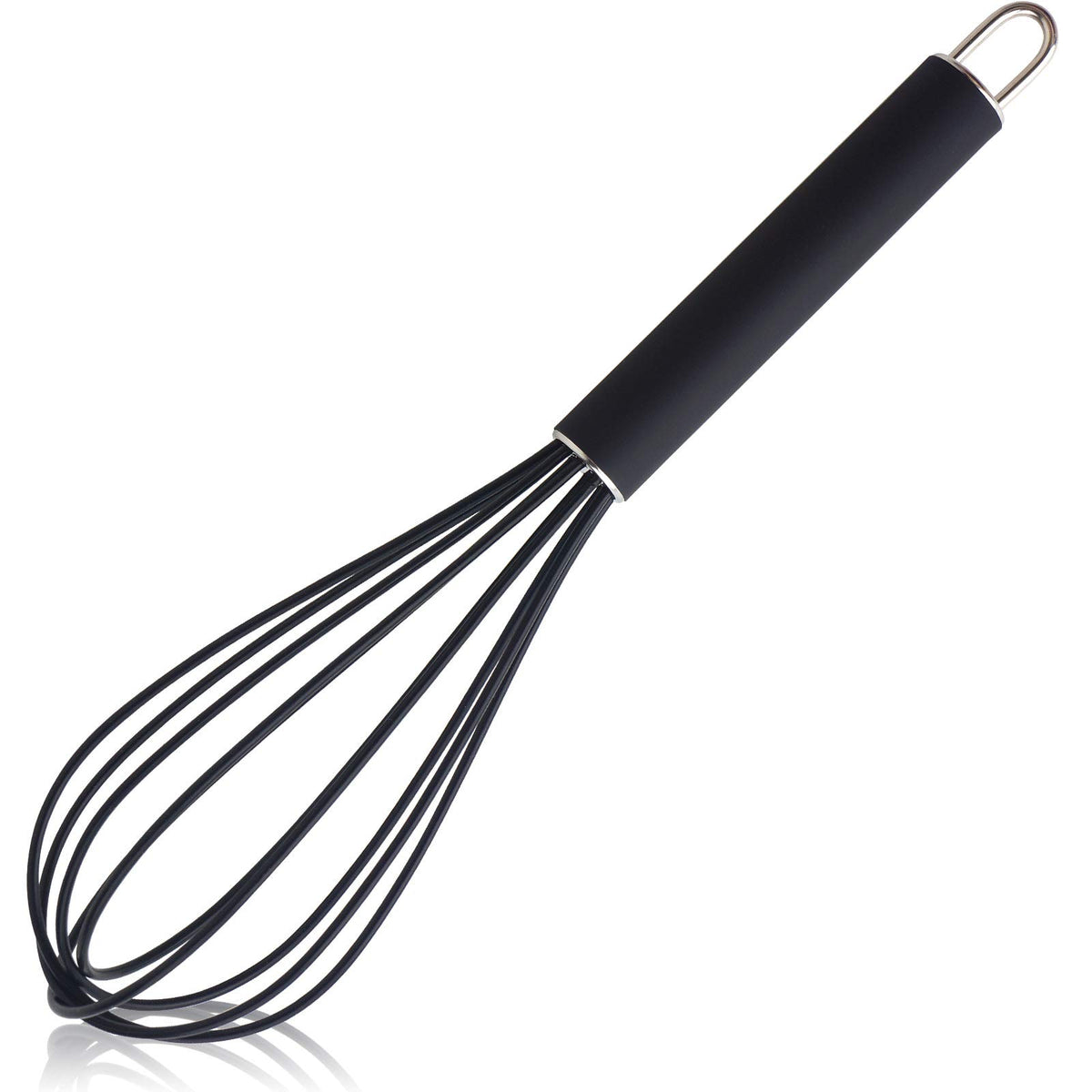 GorGin high temperature and easy to clean silicone whisk, wisk,stirrer, 10 inch, grip good grip design for Blending Whisking Beating Stirring Cooking Baking (1 Pack | Pink)