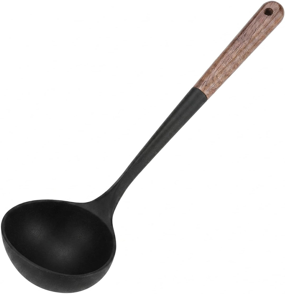 LorisArm Large 13" Soup Ladle Spoon, 8 Ounce Wooden handle Silicone Ladle Spoons Non Stick Kitchen Utensils.