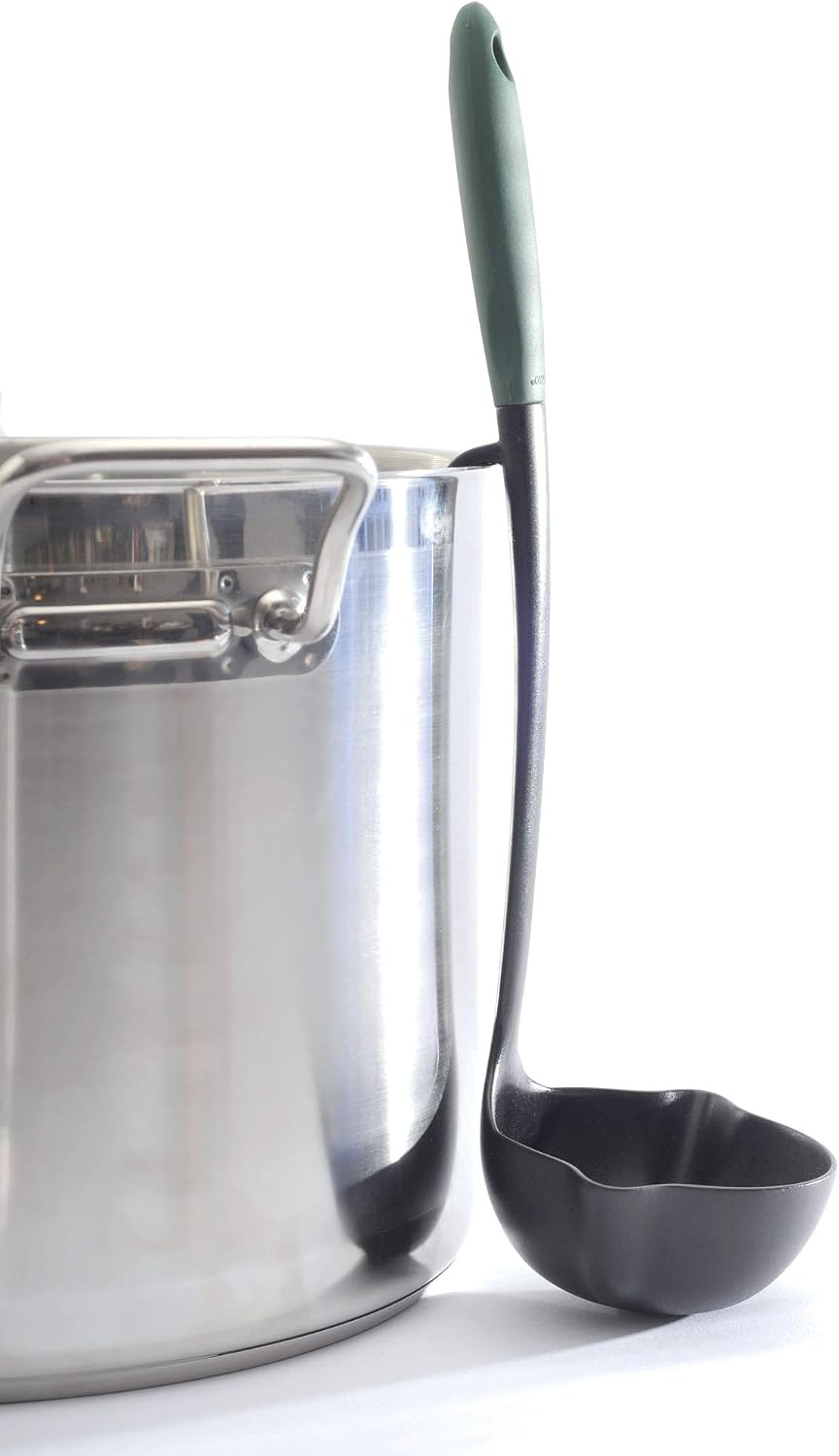 Norpro Dual-Spout Canning Ladle with Rim Hook and Long Handle, 6.5oz