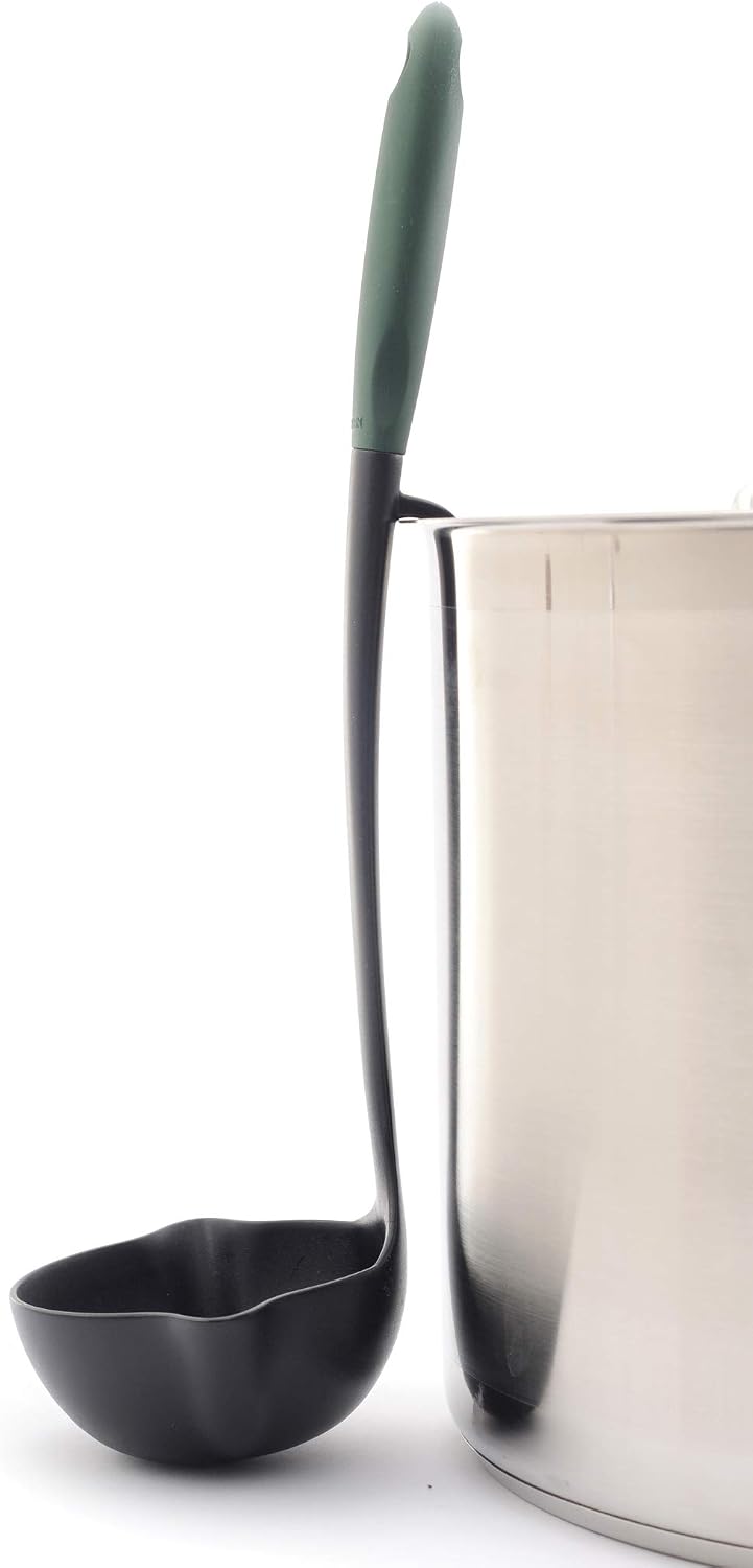 Norpro Dual-Spout Canning Ladle with Rim Hook and Long Handle, 6.5oz