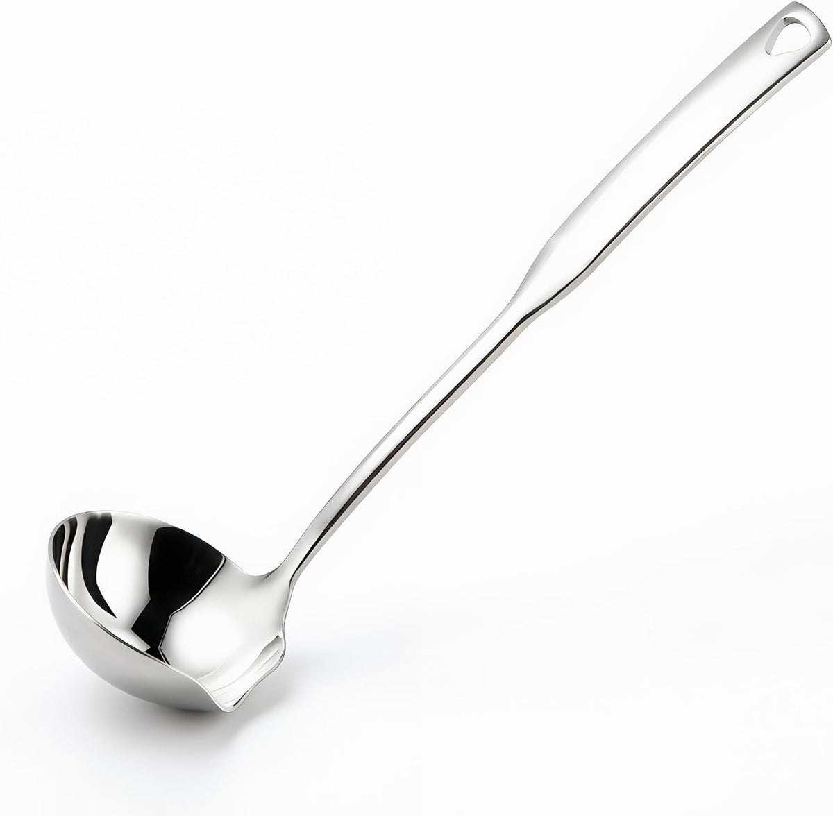 Ladle, 304 Stainless Steel Heavy Duty Soup Ladle with Pour Spout - 11.8 Inch, Dishwasher Safe Cooking & Serving for Soup,Stews,Canning (1 Pack)