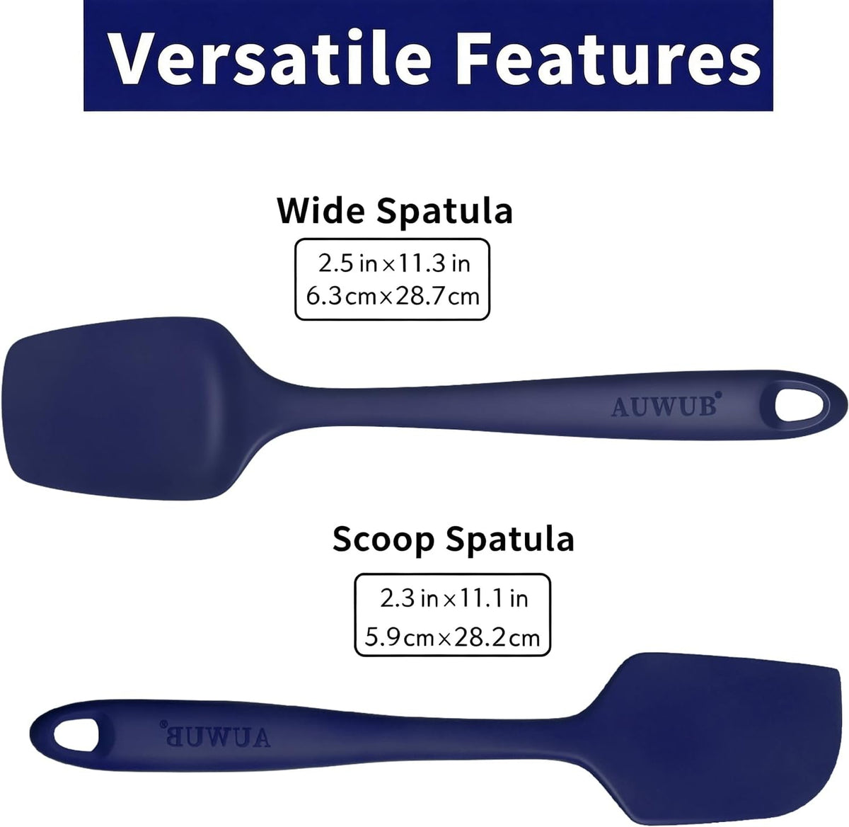 Silicone Cooking Utensils Set 2PCS, Non-Stick Kitchen Spatula Set