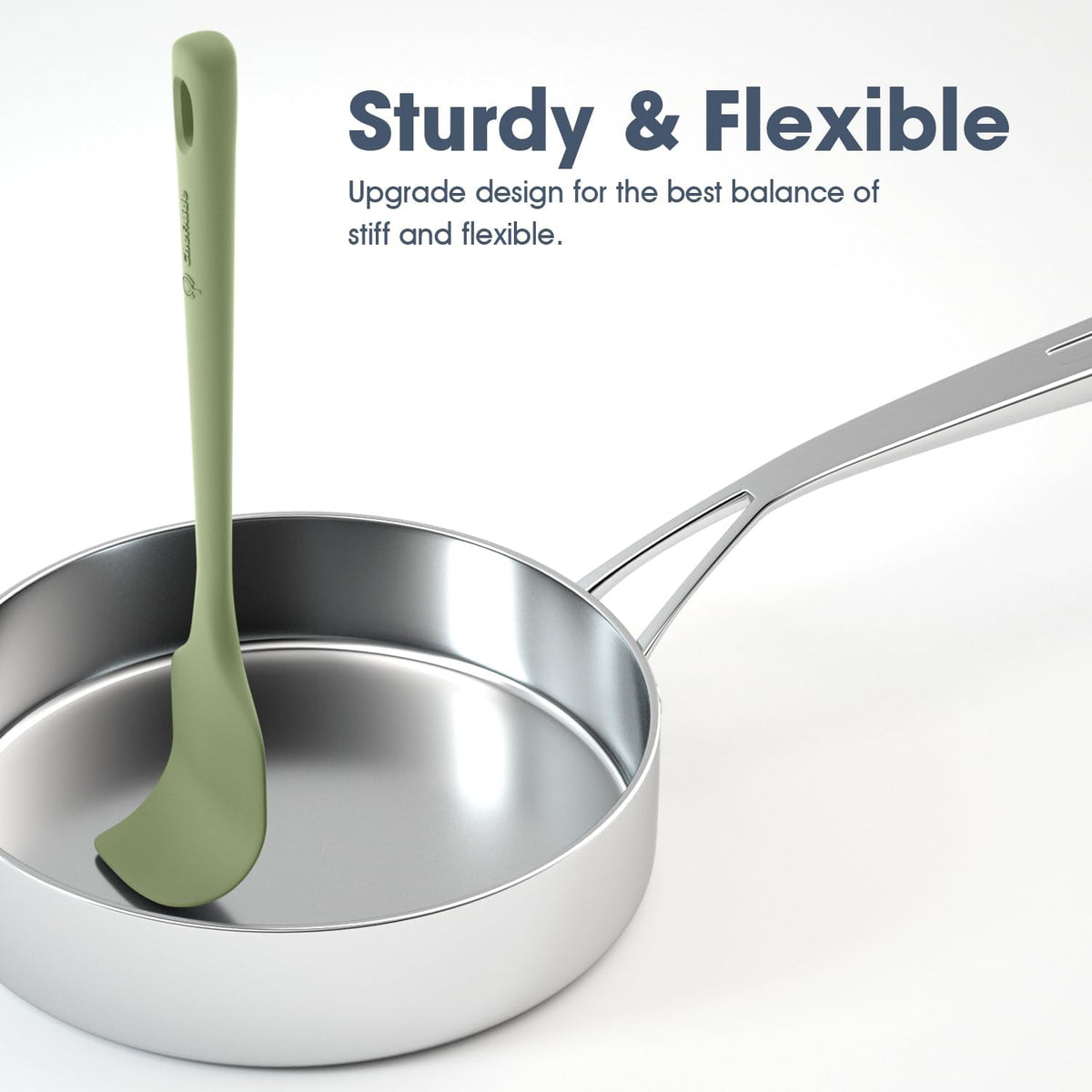 ChefAide 5 Pieces Silicone Spatulas Set, Heat Resistant Rubber Spatula