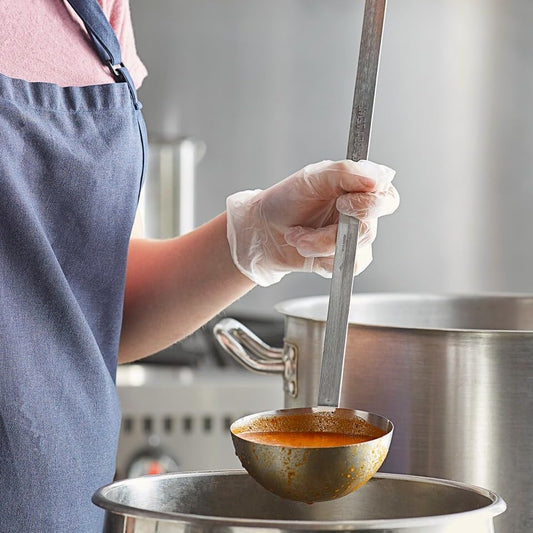 Stainless Steel Ladle, 32 oz – Heavy-Duty 2-Piece Construction, Long Handle, Hooked Design for Easy Storage – Perfect for Soup, Stew, Chili, Sauce, and Commercial Kitchens (1, 32 Oz)
