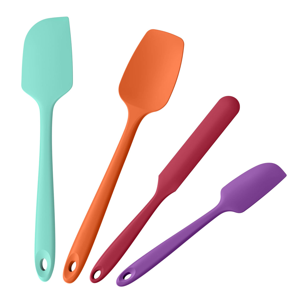 Doosu 600°F Heat Resistant Silicone Spatula Scrapers (Set of 3, Black)