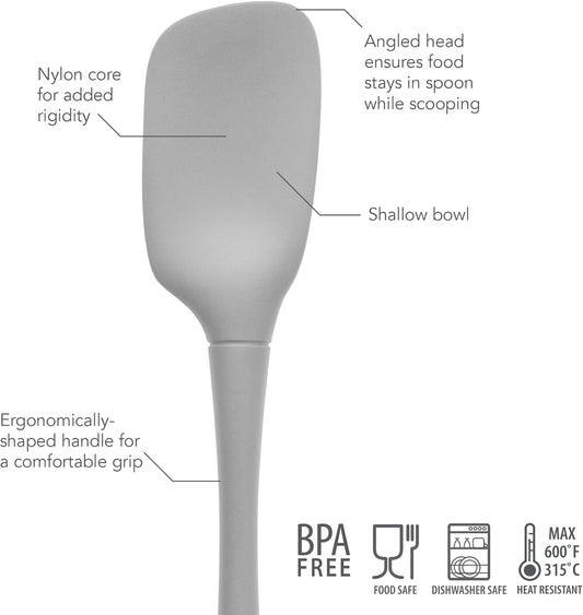 Tovolo Flex-Core Silicone Spoonula Spatula, Oyster Gray
