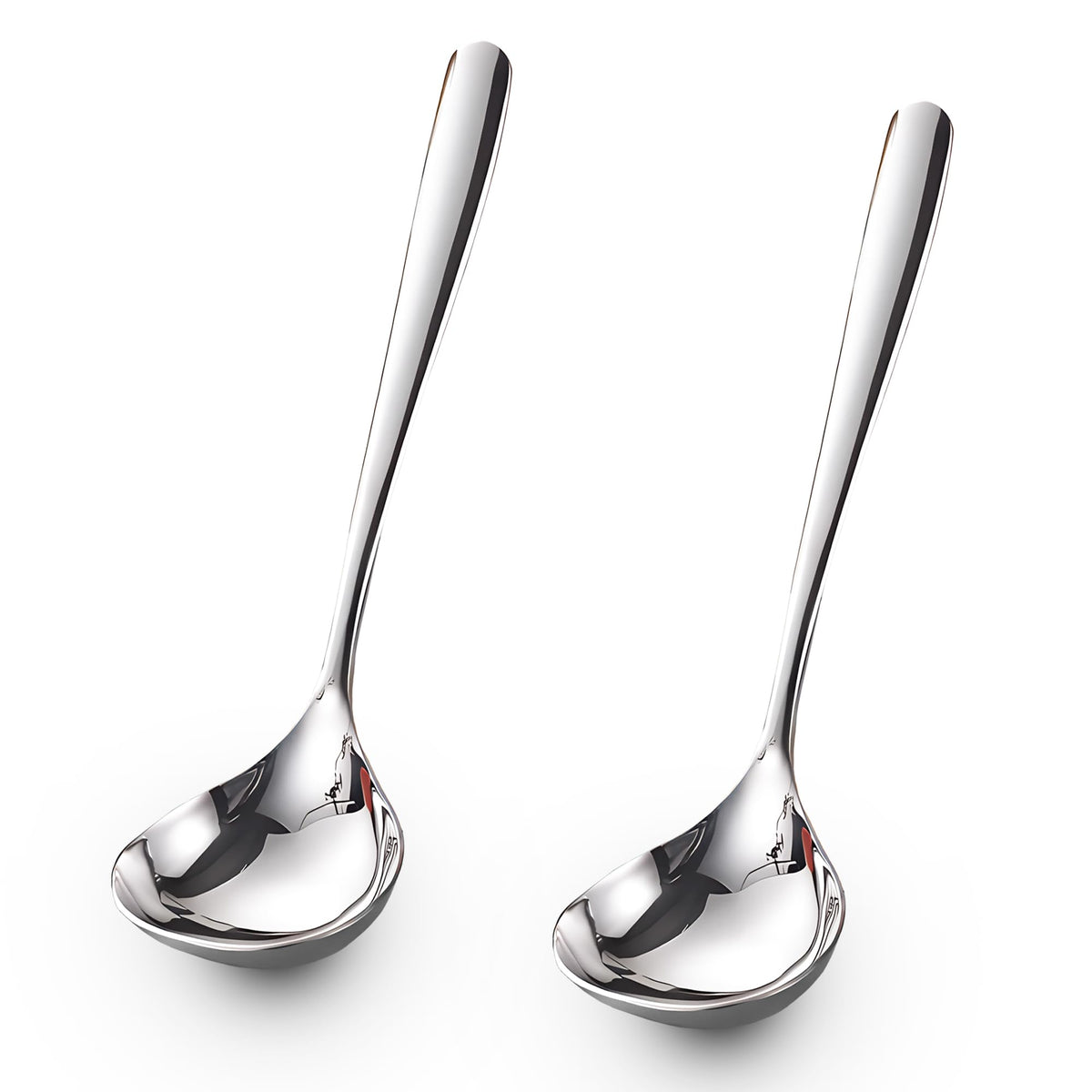 Comicfs 4 Pack Small Soup Ladles, Sauce ladles, SUS 304 Stainless Steel Small Serving Ladle, Gravy Soup Spoon Ladles 8-Inch (Gold)