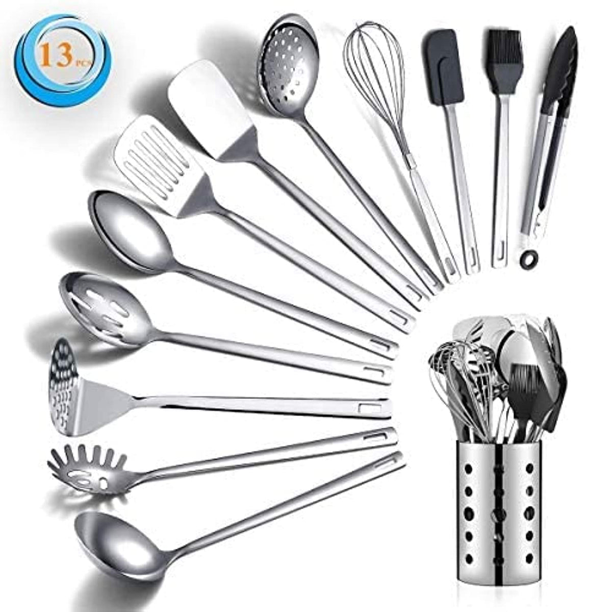 Stainless Steel Ladle, Berglander Soup Ladle, Cooking Ladle, Kitchen Ladle, Metal Soup Spoon For Cooking Non-Stick And Heat Resistant, Dishwasher Safe, Easy to Clean
