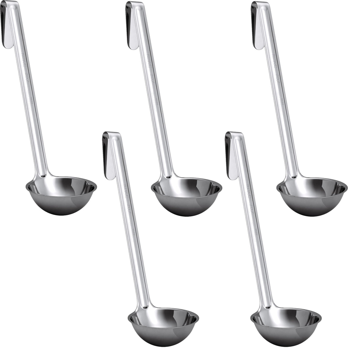 Super Sturdy, Ergonomic 1 Oz. Soup Ladle 3 Pk. Stainless Steel Ladles with Long Handles. Best Kitchen Accessories for Stirring, Portioning and Serving Soups, Chili and Stew in Restaurants and at Home