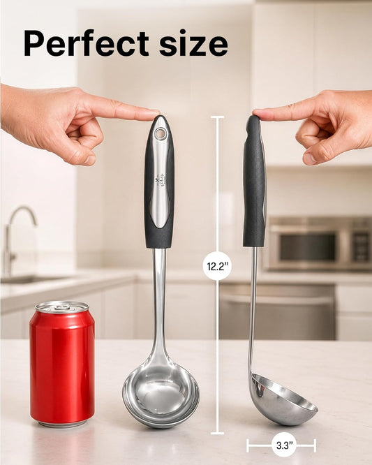 Zulay Kitchen Stainless Steel Cooking Utensil - 12" Soup Ladle