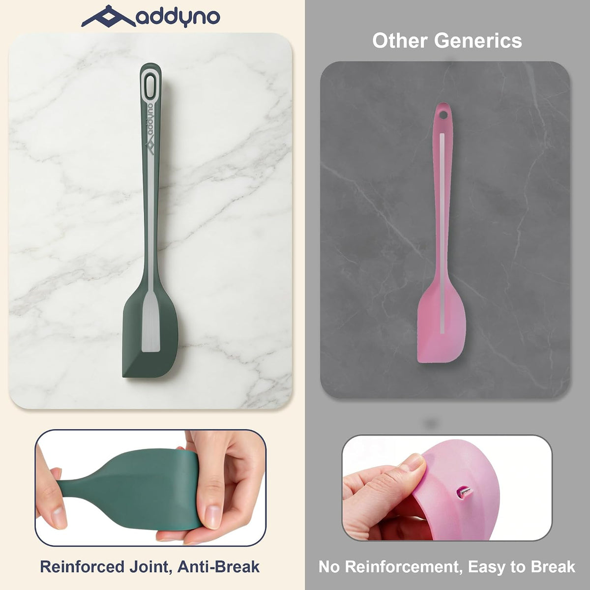 5-Piece Silicone Spatula Set, 8.8-Inch Compact Silicone Spatulas