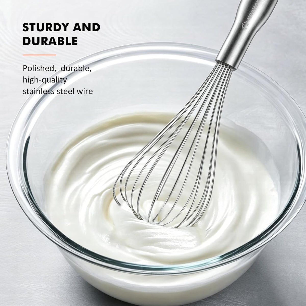 NileHome 18/10 Stainless Steel Whisk-10in,Kitchen Utensils for Cooking