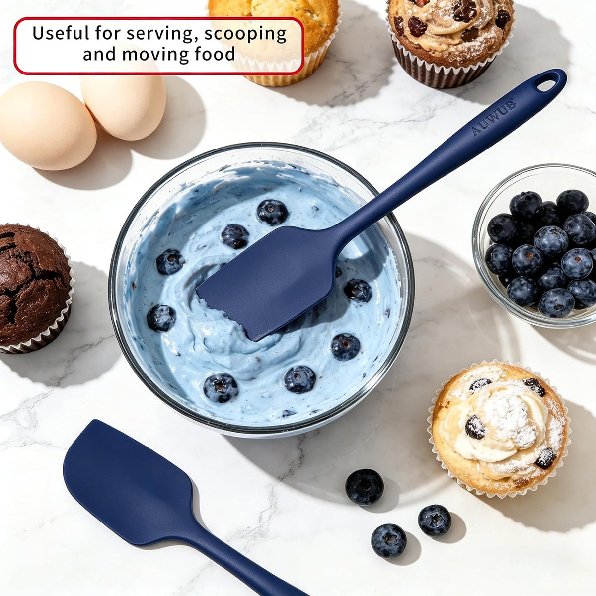 Silicone Cooking Utensils Set 2PCS, Non-Stick Kitchen Spatula Set