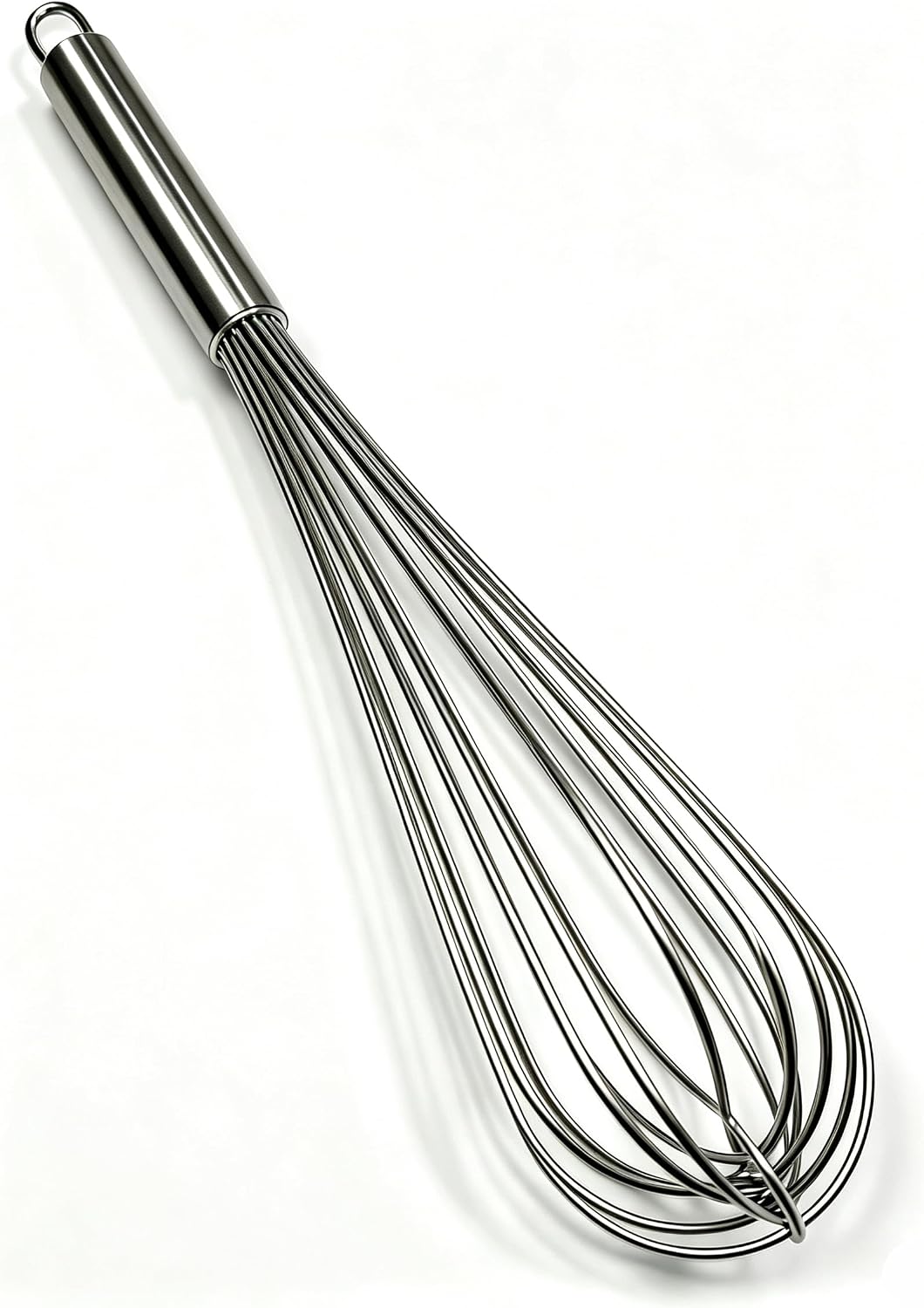 Large Commercial whisk, Heavy Duty 16in Wire Whisk, 304 Stainless Steel 2.5mm Thick Manual Egg Whisk, Durable Kitchen Mixer Mixing Batter, Beating Egg and Blending Sauces.