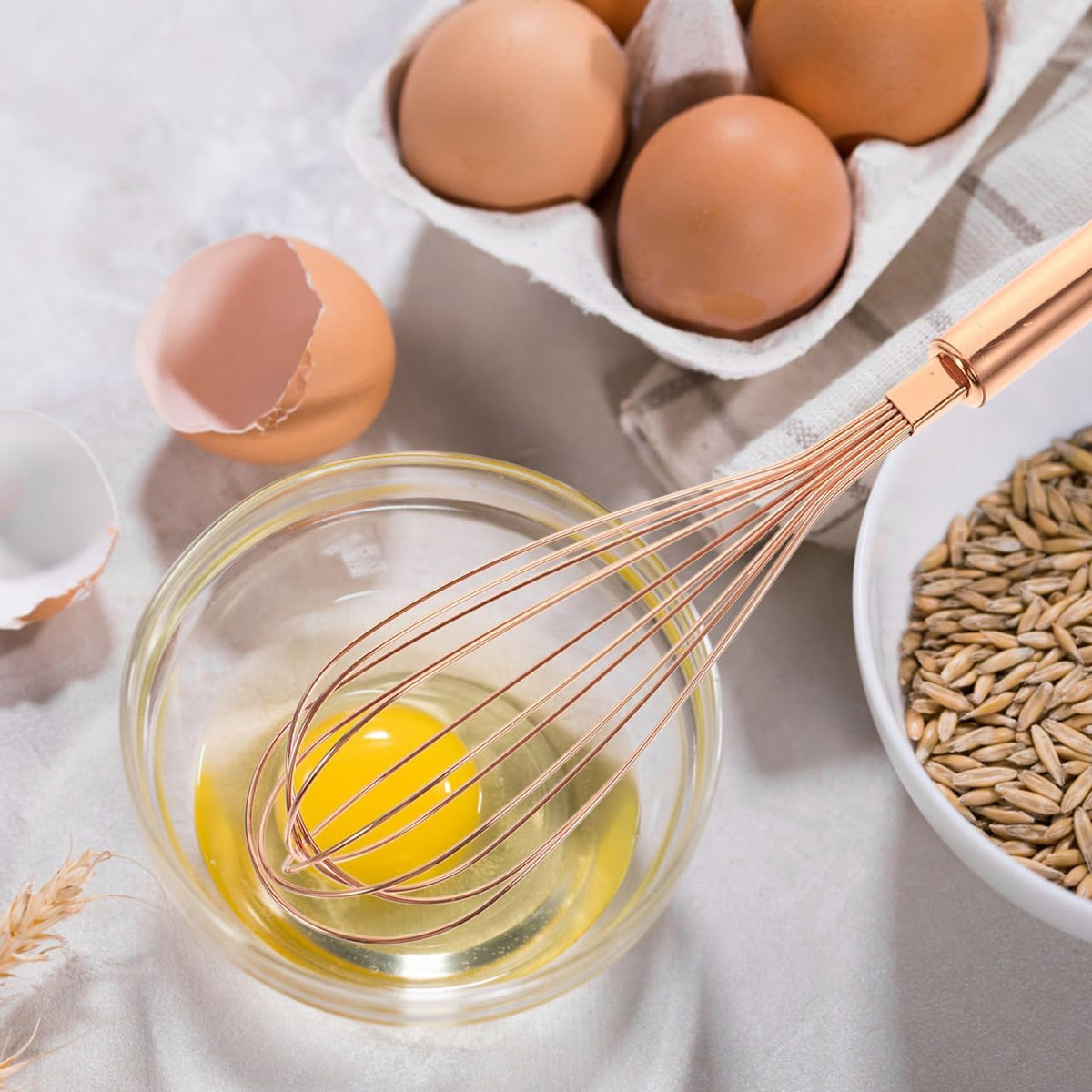 VOSAREA Stainless Steel Egg Whisk Wire Whisk for Whisking Beating Stirring and Mixing Manual Kitchen Utensil for Cooking Baking Sauces Eggs and Salad 12.99 X 2.16 X 2.16 in