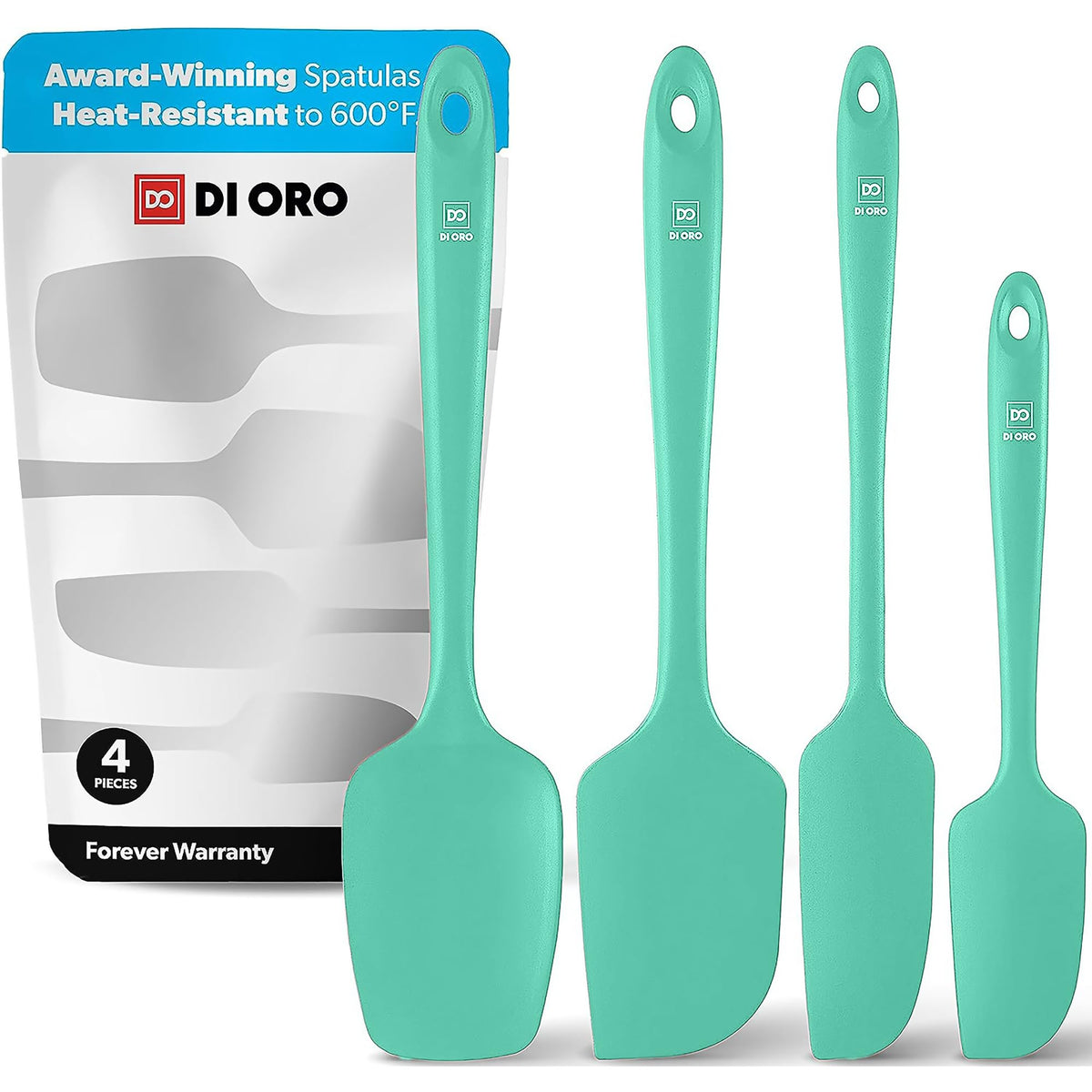 DI ORO Silicone Spatula Set - 600F Heat Resistant, 4-Pc Black