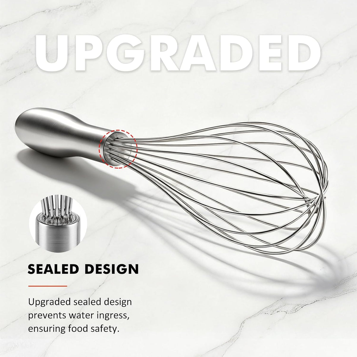 NileHome 18/10 Stainless Steel Whisk-10in,Kitchen Utensils for Cooking