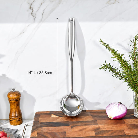 KEAWELL Premium Vector 14-Inch 18/10 Stainless Steel Soup Ladle