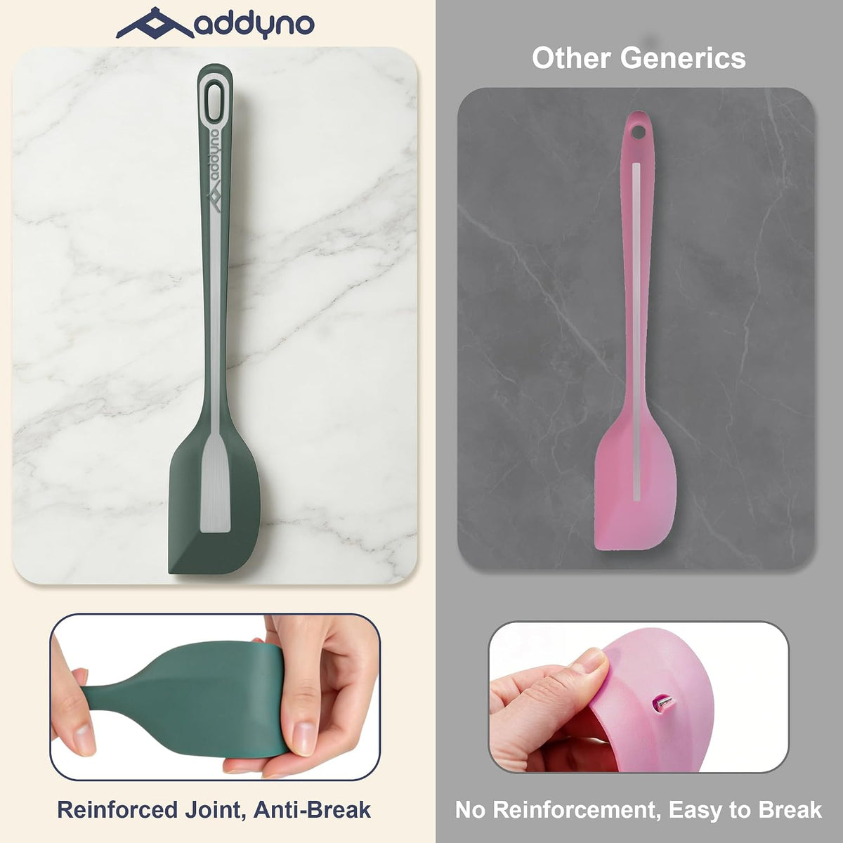 5-Piece Silicone Spatula Set, 11.5-Inch Long Spatulas