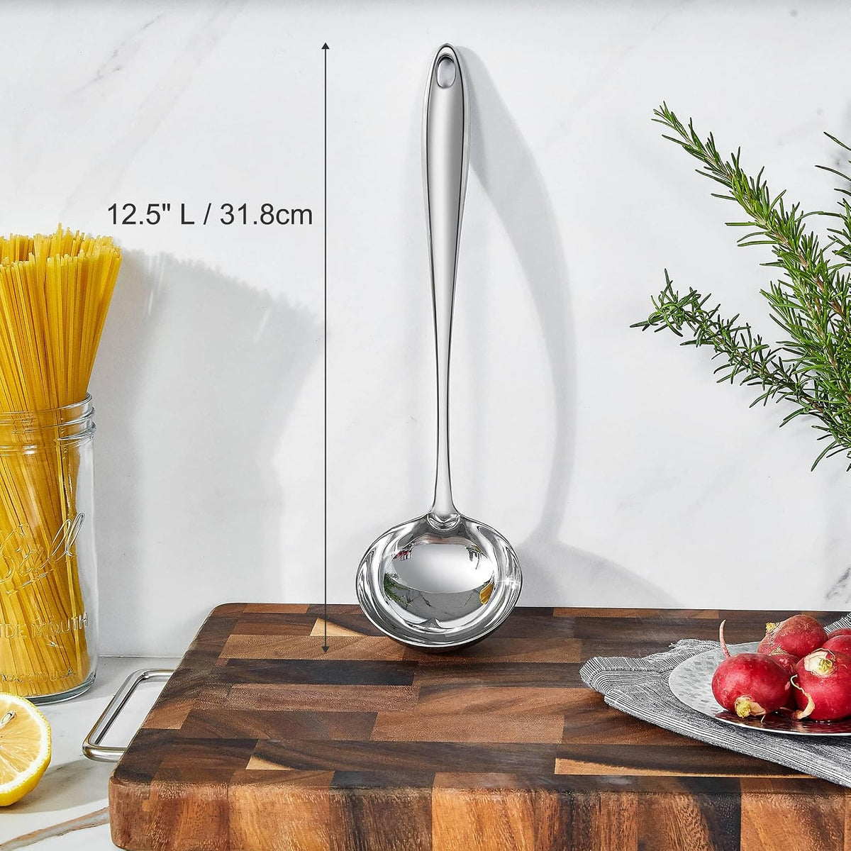 KEAWELL Premium Sophia 12.5-Inch 18/10 Stainless Steel Soup Ladle