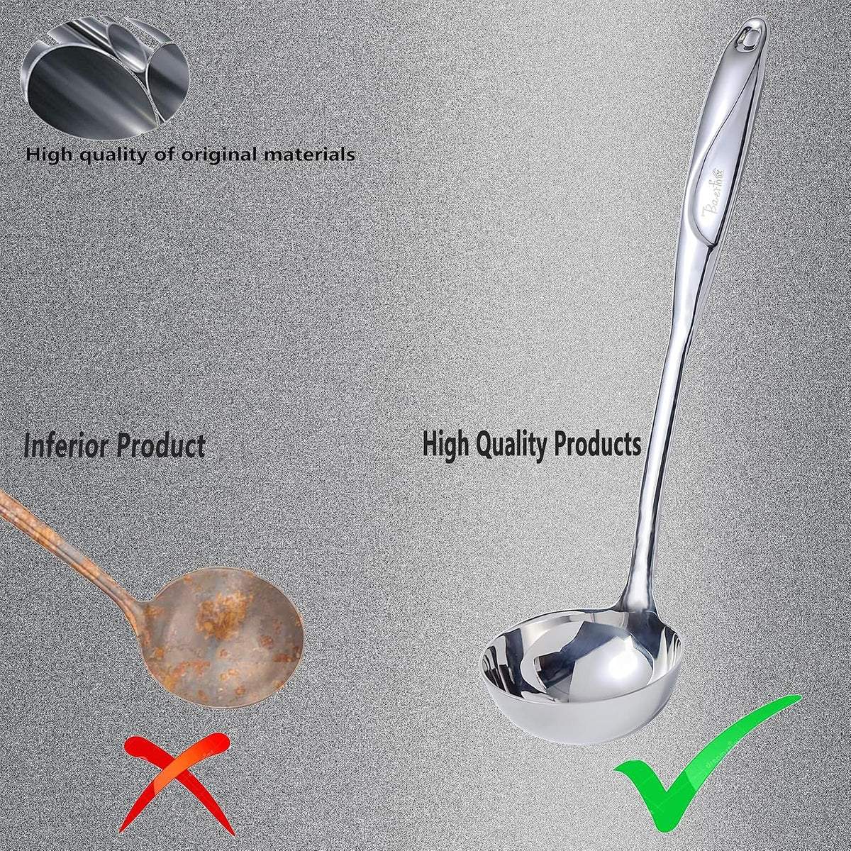 High Grade Soup Ladle, Cooking Ladle for Soup, Heat-proof Design of Hollow Handle, Gift for Family(4ouce/13.5 Inch)