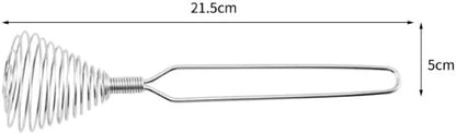 Mini French Spring Whisk,Stainless Steel Manual Eggbeater Hand Egg Mixer Whisk Blender Stirring Beater Cream Frother Flour Stirrer for Kitchen