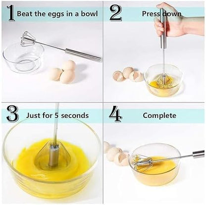 Power Free Hand Press Stainless Steel Egg Beater/Lassi/Butter Milk Maker/Mixer Hand Blender/Rawai, Frother, Stirring Hand Press Blender Pack of 1