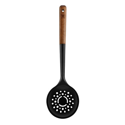 Cooking Ladle: Silicone Kitchen Utensil with Long Wooden Handles, Heat Resistant Cookware, Protects Surfaces with Gentle Head Design, Portion Batter, Professional Chef Wok Soup Ladle