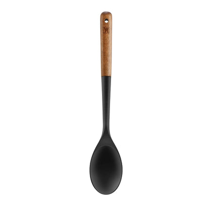 Cooking Ladle: Silicone Kitchen Utensil with Long Wooden Handles, Heat Resistant Cookware, Protects Surfaces with Gentle Head Design, Portion Batter, Professional Chef Wok Soup Ladle
