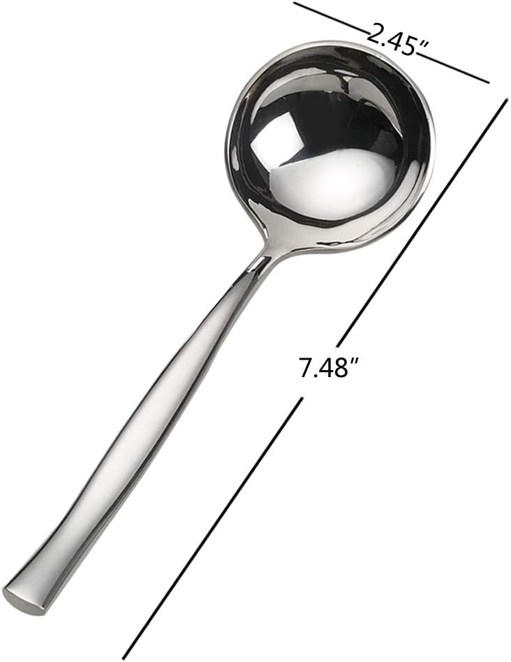 Idotry 2-Piece Stainless Steel Gravy Soup Spoon, Small Gravy Ladle Soup