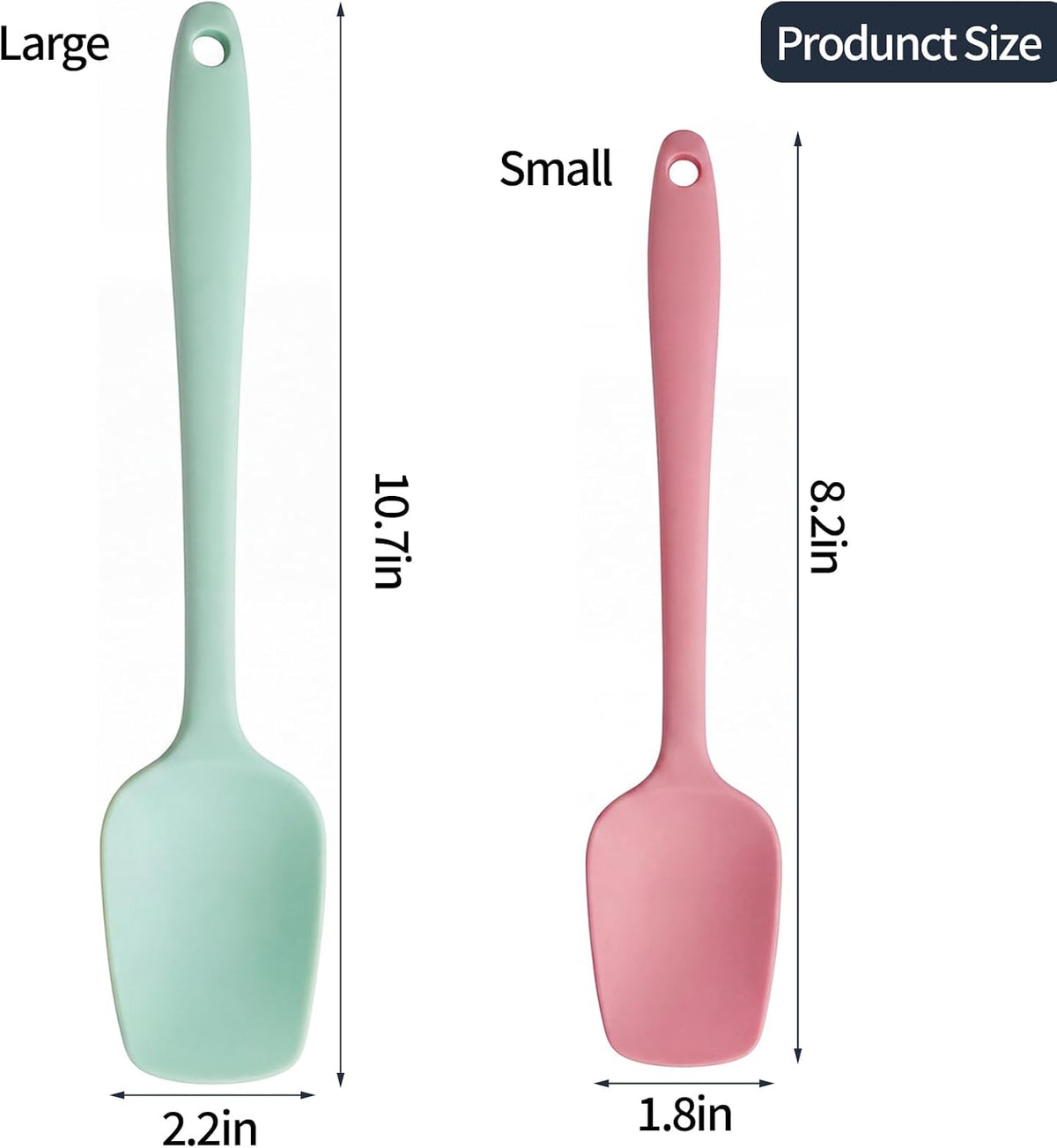 Silicone Spatulas 7Pcs, 8.2 Inch Small Spoon Spatula Set, BPA-Free