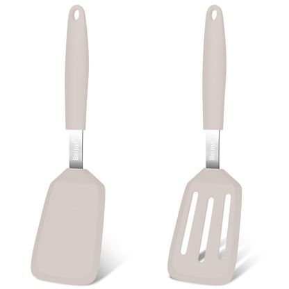 Beijiyi 2 Pack Silicone Spatula Set, Heat Resistant, for Nonstick Cookware