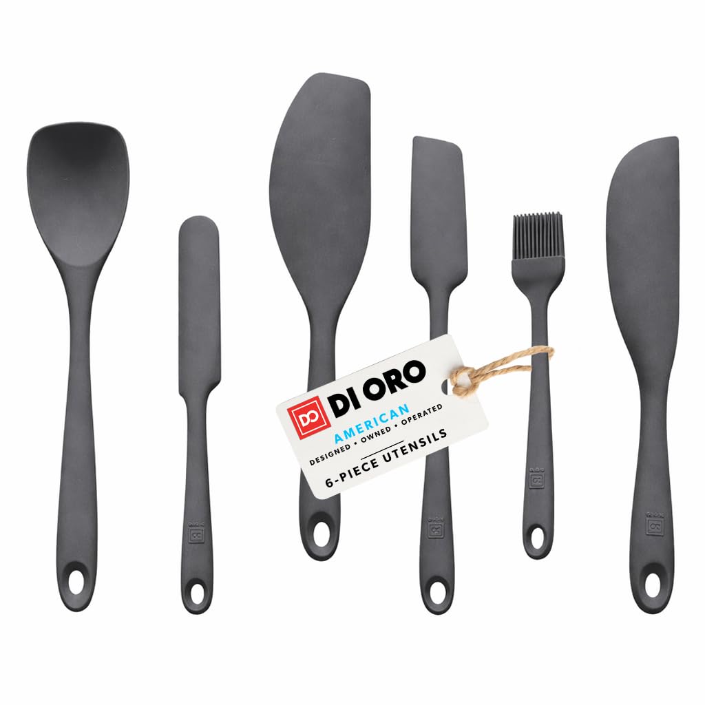 DI ORO Silicone Spatula Set - 600F Heat Resistant, 6-Pc Teal