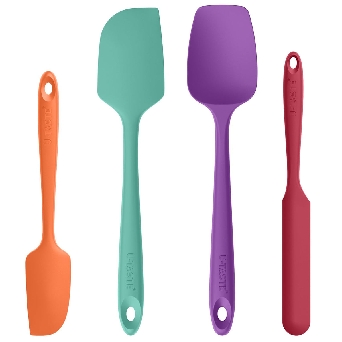 U-Taste Silicone Spatula Set with 600 Degrees Fahrenheit Heat Resistant (Teal/Aqua Sky)