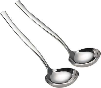 Idotry 2-Piece Stainless Steel Gravy Soup Spoon, Small Gravy Ladle Soup