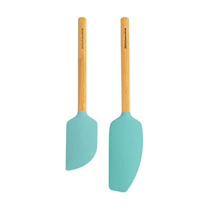 KitchenAid Bamboo Spatula Set, 2-Piece, Aqua Sky